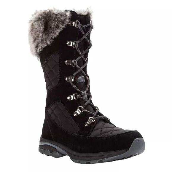 Propet Women Peri Mid Calf Cold Weather Winter Boot Size US 7EE Black Waterproof - Picture 1 of 5